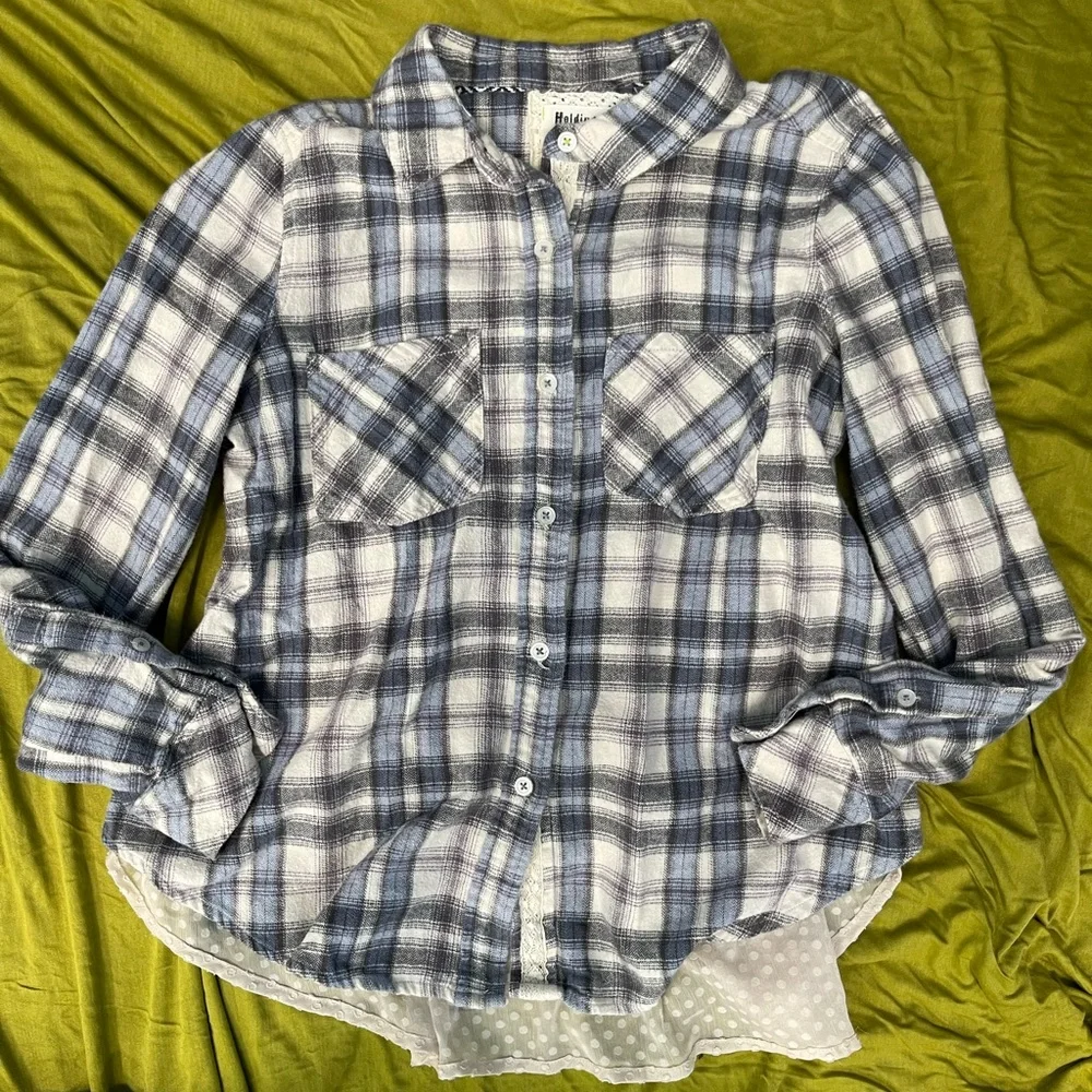 Holding Horses Anthropologie‎ Willow Ridge Flannel Shirt size s B8